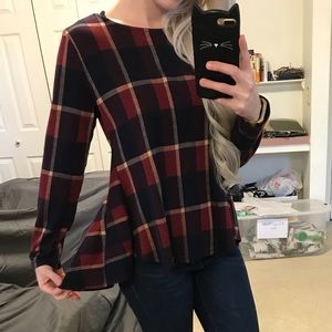 Plaid peplum top